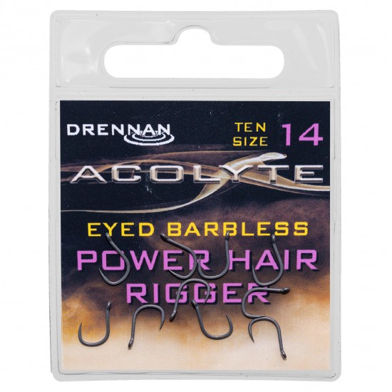 Carlige Drennan - Acolyte Power Hair Rigger Barbless Nr. 14 Carlige Drennan - Acolyte Power Hair Rigger Barbless Nr. 14